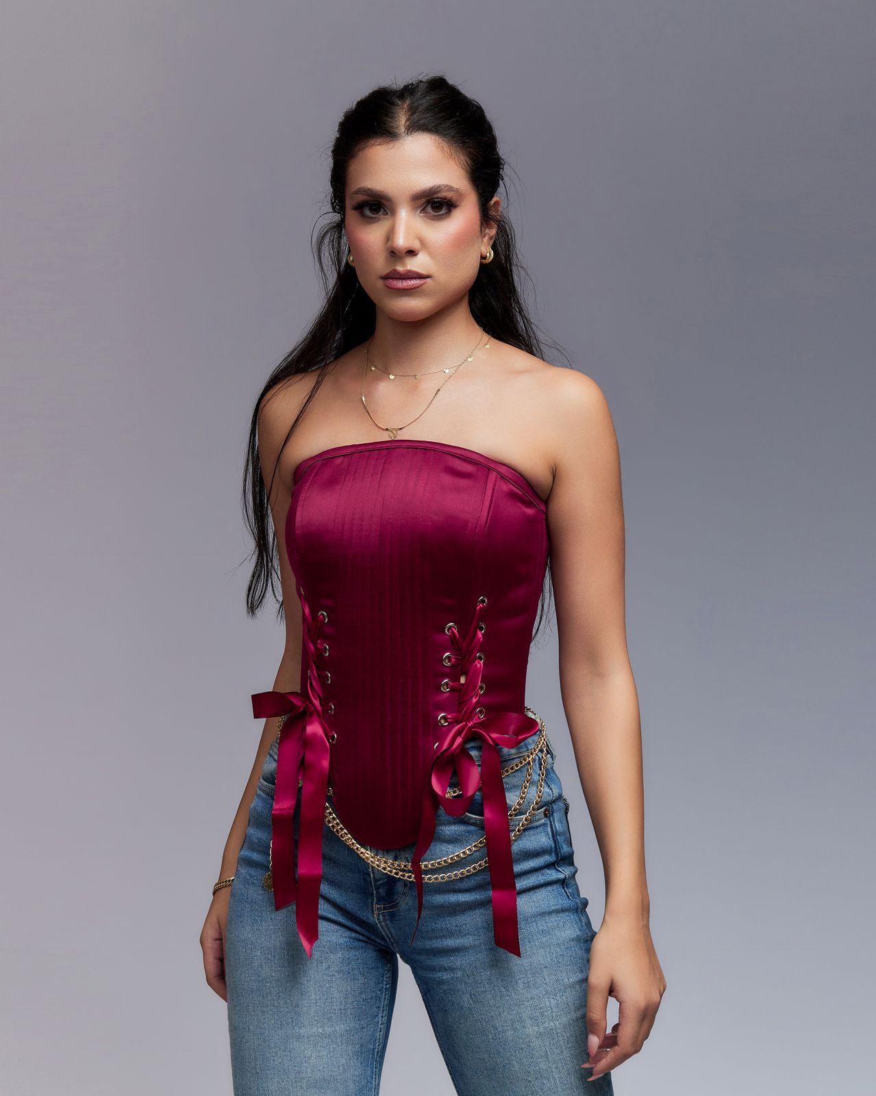 burgandy corset